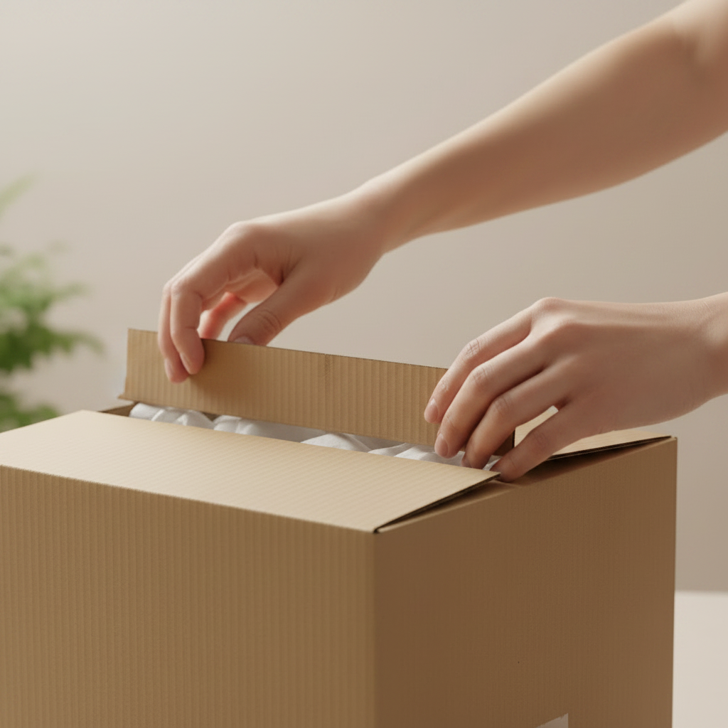 Confianza - manos caja con planta sutil