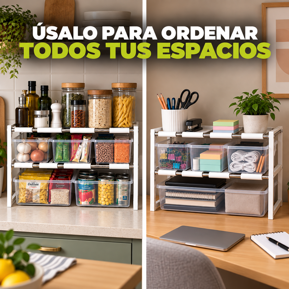 Recupera el espacio de tu casa en minutos — Organizador 2 niveles