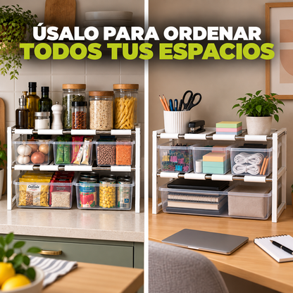 Recupera el espacio de tu casa en minutos — Organizador 2 niveles